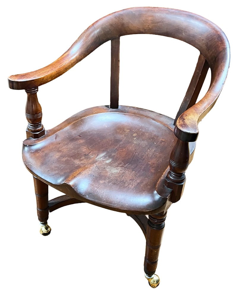 19thC Mahogany Armchair with Horseshoe Shaped Back Rest (1 of 6)