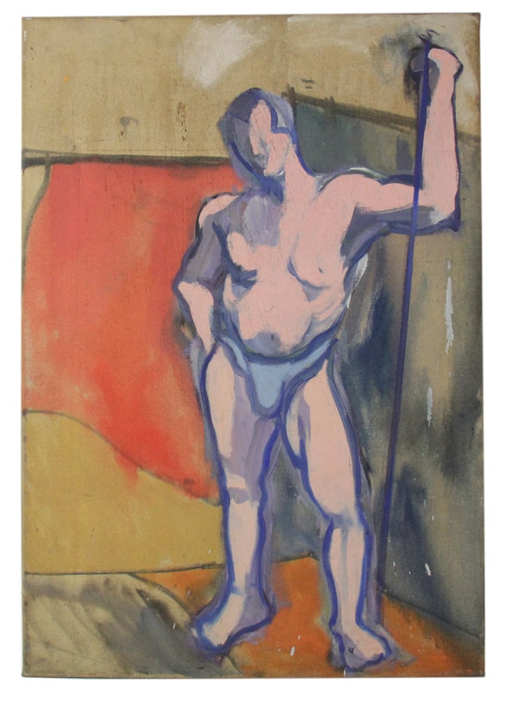 Al Rubin, Figure of a Nude Man, Oil on Canvas: Al Rubin, figure of a nude man, oil on canvas, 39" x 27". Provenance: North Bay Village, Florida collection.