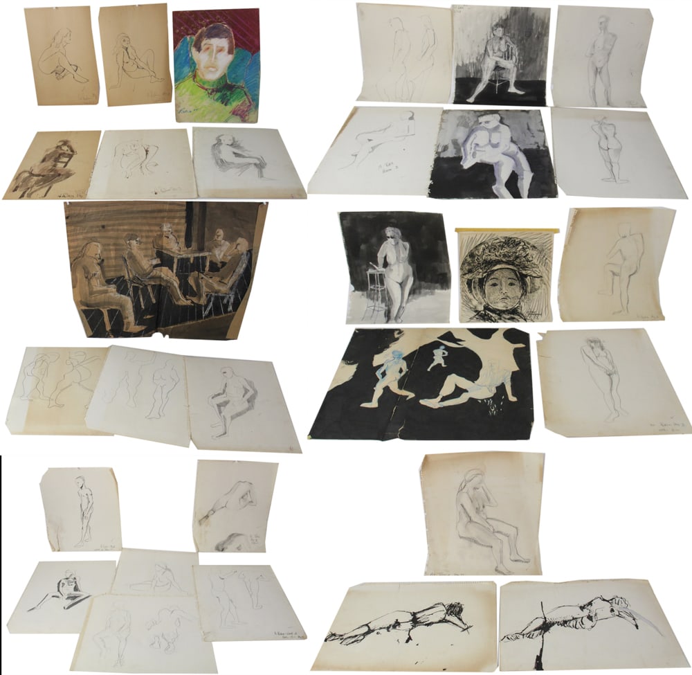 Al Rubin Drawings: Al Rubin drawings, approximately 19" x 14". Provenance: North Bay Village, Florida collection.
