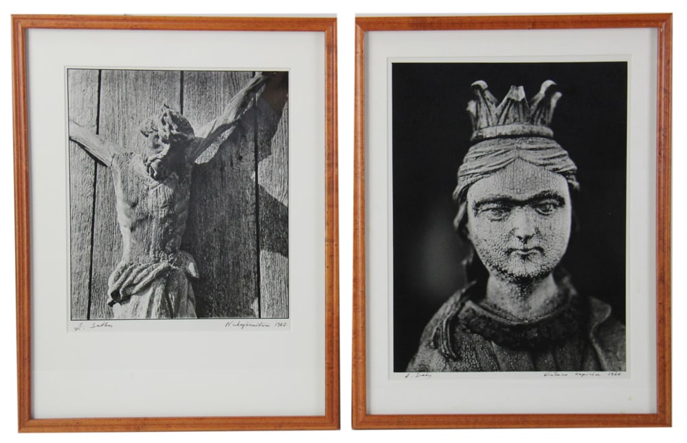 Antanas Sutkus, Two Gelatin Silver Photographs: Antanas Sutkus (celebrated Lithuanian photographer, b.1939), two gelatin silver photographs, to include: "Riese Small Chapel" (Riese Koplytele), 1964, signed A. Sutkus L/L, 15" x 11", framed 19 1/2" x