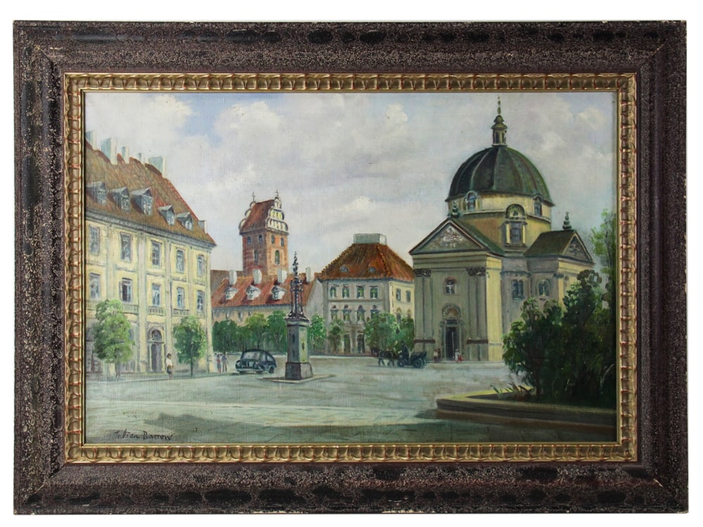 Julian Barrow, European Scenes, Oil on Canvas: Julian Barrow, European scenes, oil on canvas, 24" x 36", framed 33" x 45". Provenance: Andover, Massachusetts collection.