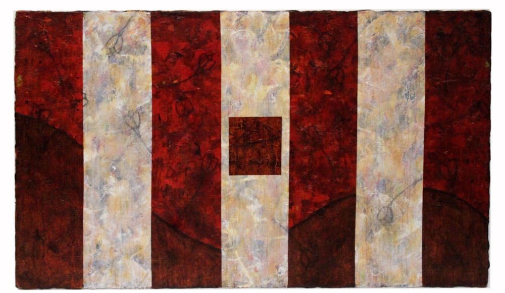 James Arzente, Rose of Cimarron No. 22, Acrylic and Mixed Media: James Arzente, "Rose of Cimarron No. 22", acrylic and mixed media on linen, 2001, 42" x 72". Provenance: From a private Boston art collection. PLEASE NOTE: On KaminskiLIVE, lots valued at over $3,000 