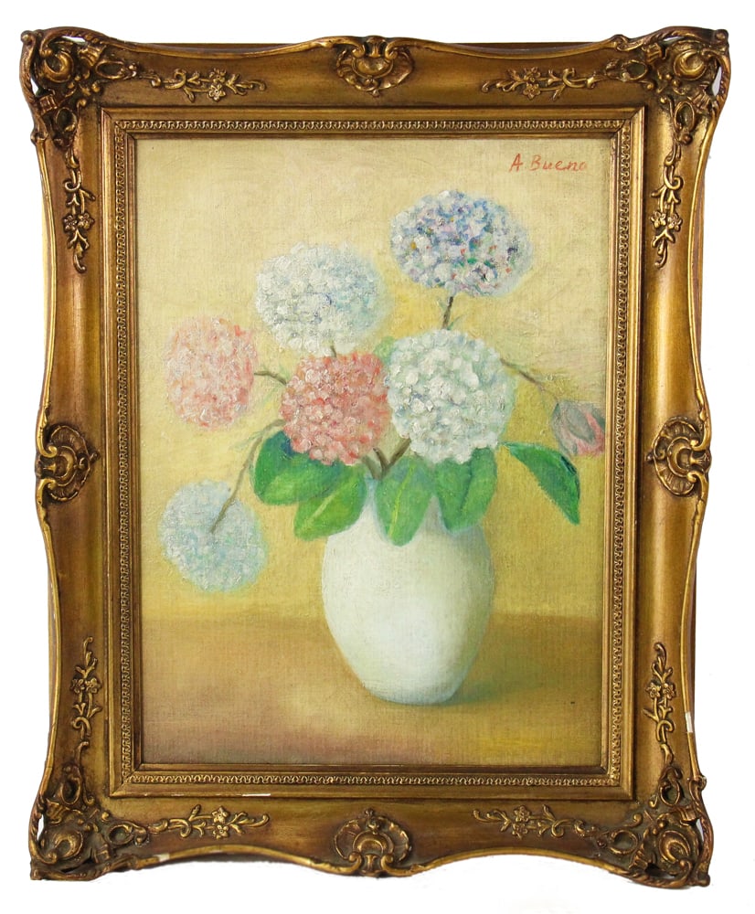 A. Bueno, Floral Still Life, Oil on Canvas Board (1 of 6)