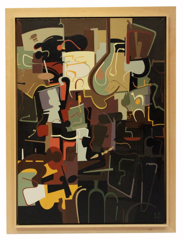 Jim Zingarelli, Stanza 18, Abstract Oil on Canvas: Jim Zingarelli, "Stanza 18", abstract oil on canvas, 54" x 38". Provenance: From a private Boston art collection. PLEASE NOTE: On KaminskiLIVE, lots valued at over $3,000 are designated as Premier Lot