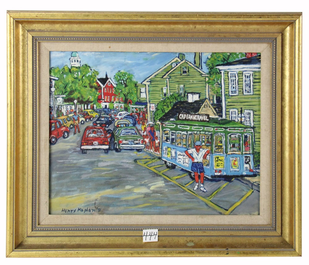 Henry Kaplan, Tour Trolley, Rockport, Oil on Canvas (1 of 8)