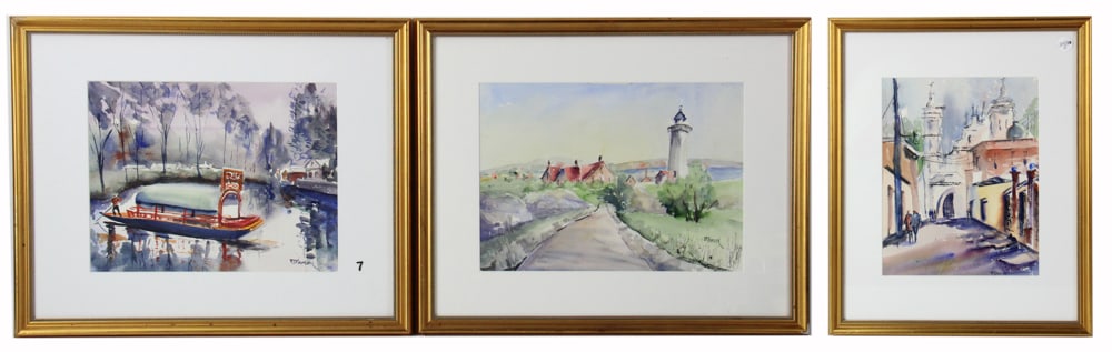 Phyllis J. Kaplan, Three Watercolors (1 of 13)