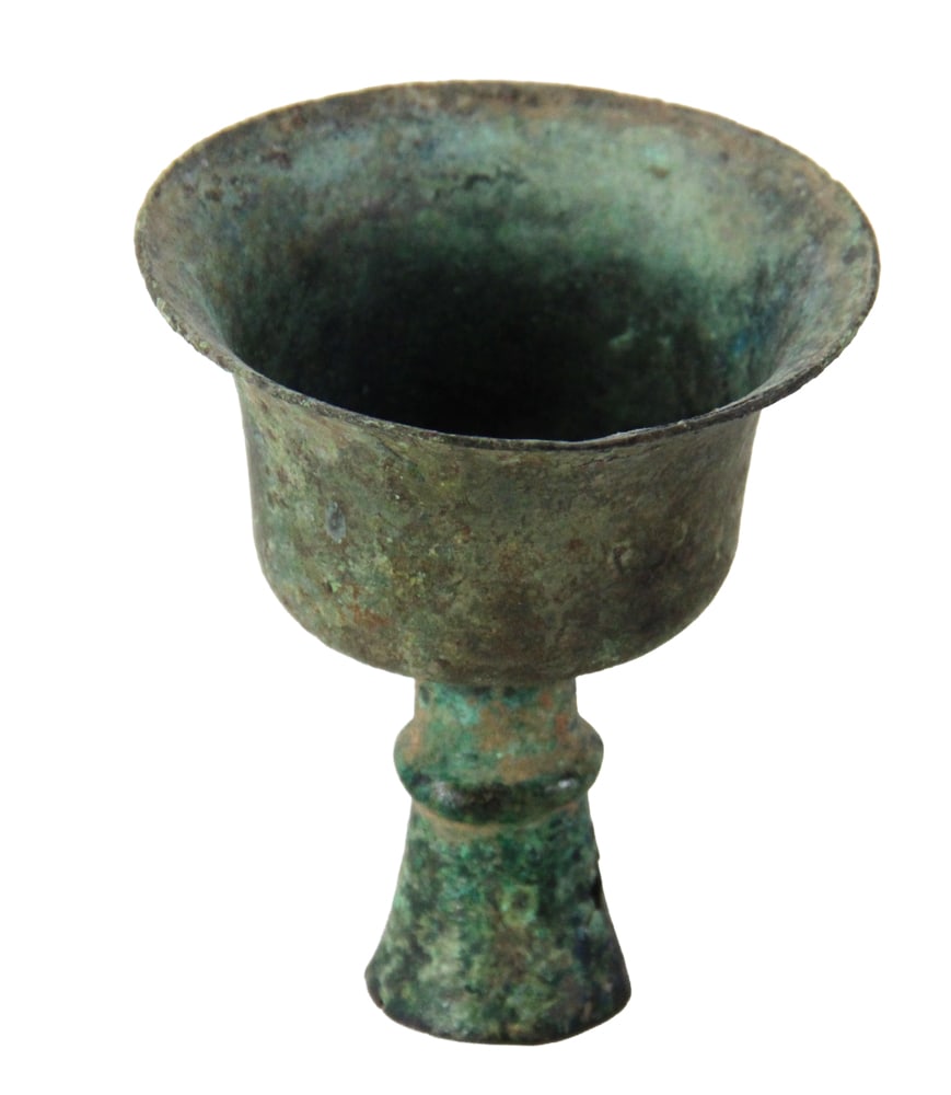 Chinese Yuan Dynasty Bronze Cup: Chinese Yuan Dynasty bronze cup, 3 1/2" x 3". Provenance: Andover, Massachusetts collection.