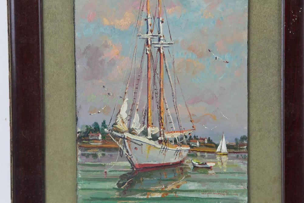 Wayne B. Morrell, Schooner Columbia, Gloucester Harbor - 3