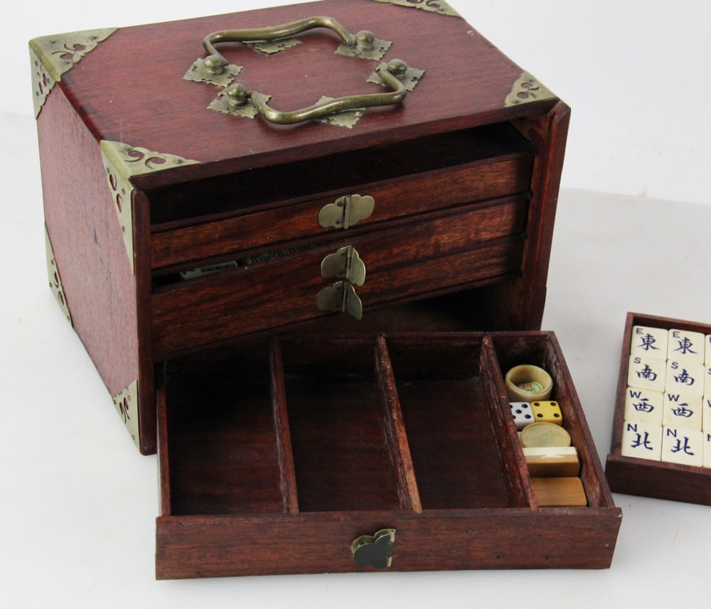 Mahjong Set with Five Drawers, Tiles, Complete - 10