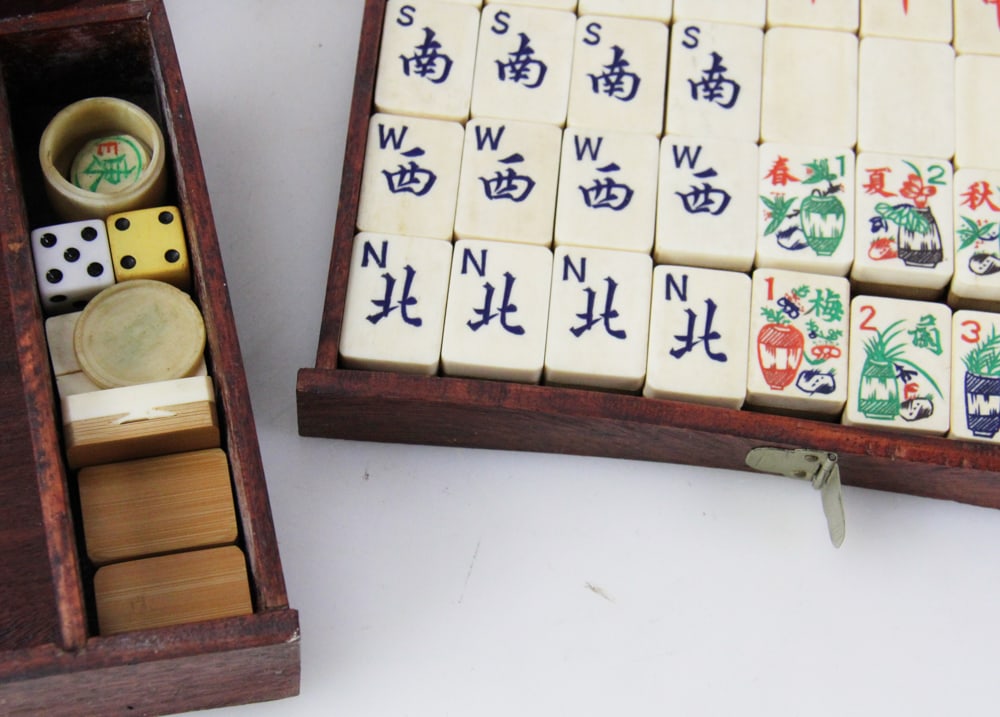Mahjong Set with Five Drawers, Tiles, Complete - 4