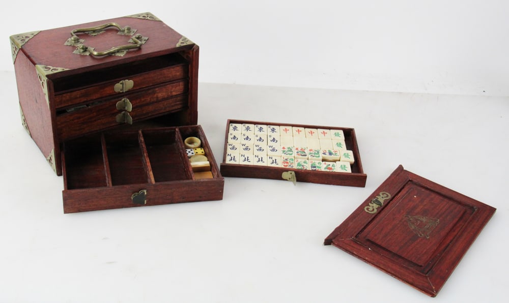 Mahjong Set with Five Drawers, Tiles, Complete - 7