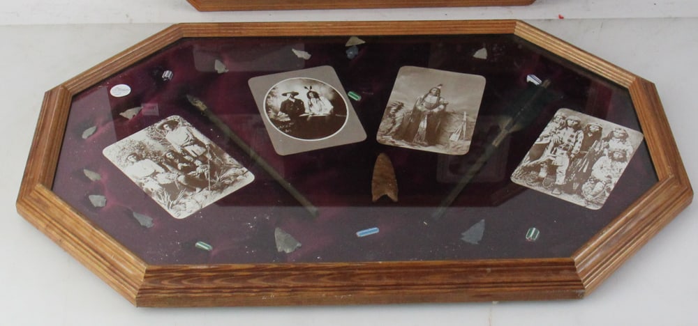 Outlaw and Native American Items in Shadow Box Frames - 2
