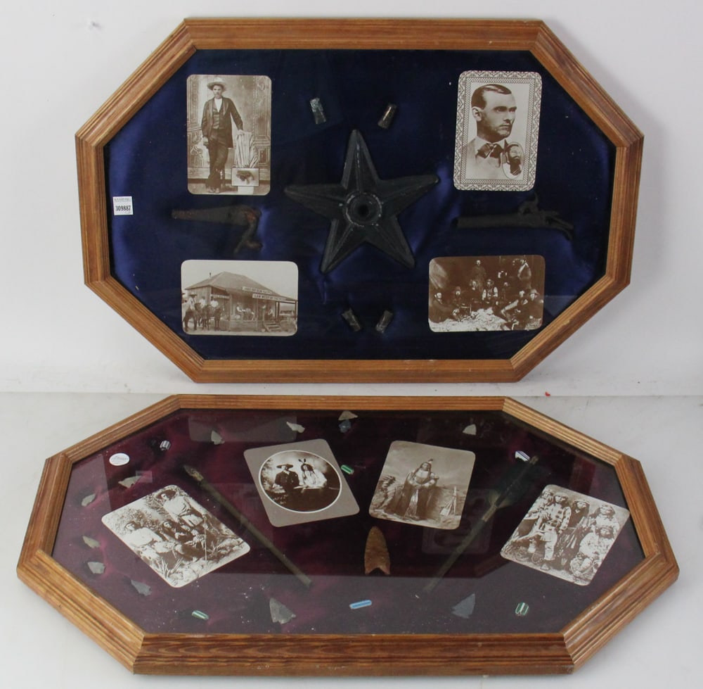 Outlaw and Native American Items in Shadow Box Frames - 3