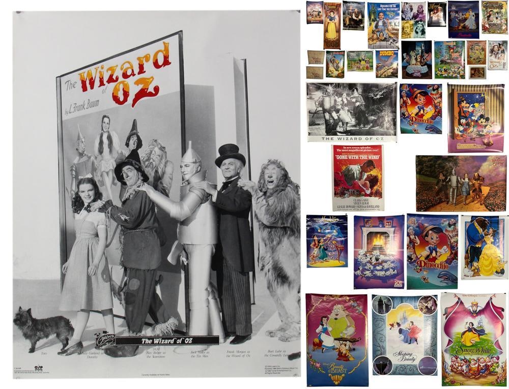 Large Collection of Movie Posters: Large collection of movie posters, including "Snow White", "Jungle Book", "Pinocchio", "Dumbo", and many more, over (25) total. Provenance: Maynard, Massachusetts collection.