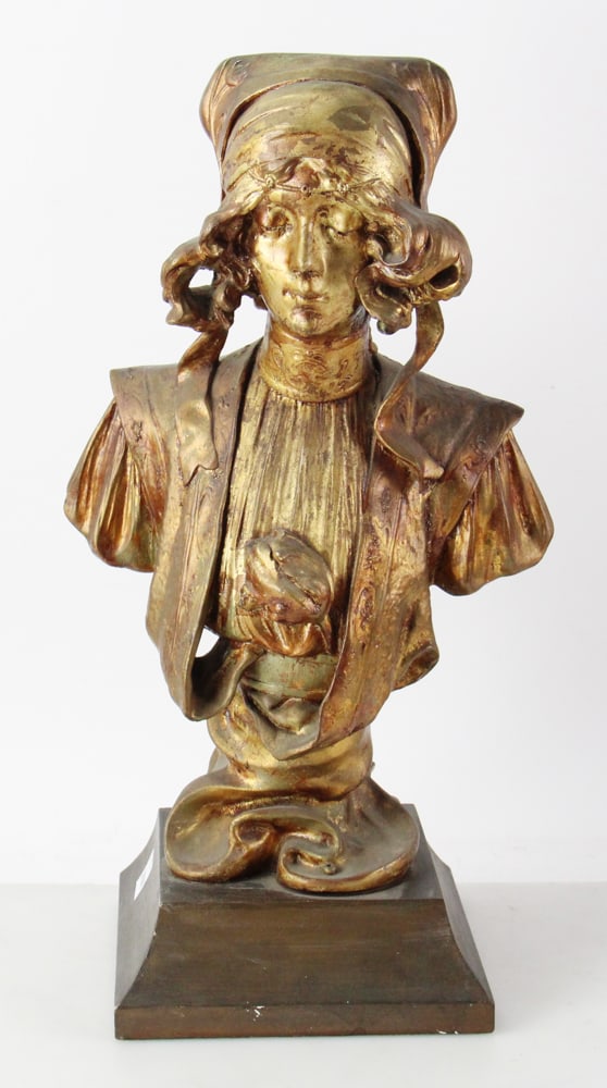 Henri Jacobs Art Nouveau Bust, Napoleon Alliot Foundry (1 of 9)