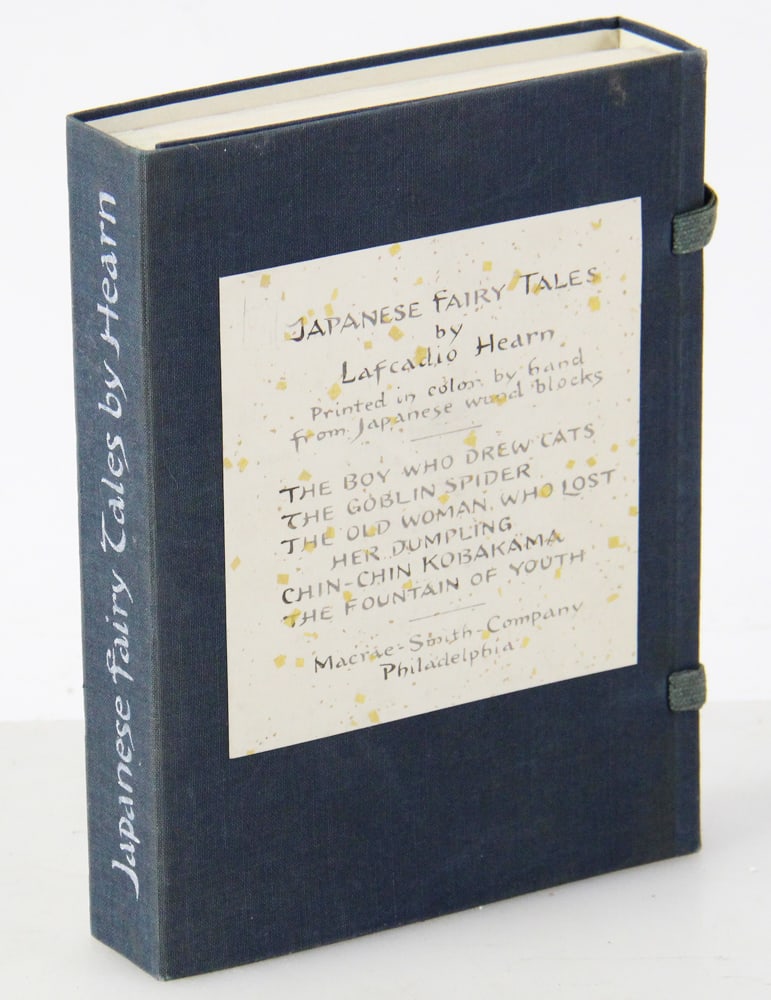 Set of Japanese Fairy Tales, Translated by Lafcadio Hearn: Set of "Japanese Fairy Tales", translated by Lafcadio Hearn (Koizumi Yakumo), "printed in color by hand from Japanese wood blocks", published by Macrae Smith Co, Philadelphia, (5) volumes, including