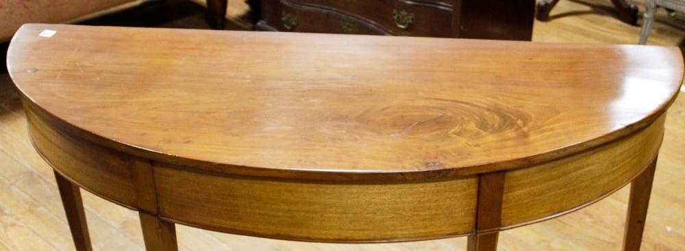 Mahogany Demilune Hall Table - 2