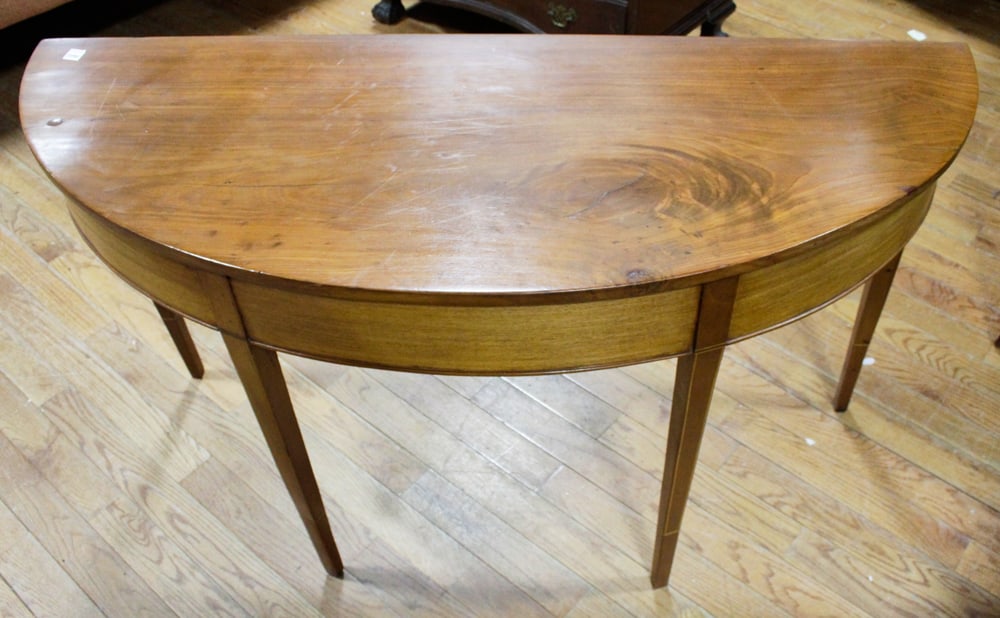 Mahogany Demilune Hall Table - 4