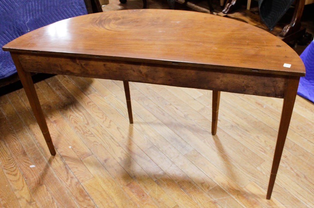 Mahogany Demilune Hall Table - 5