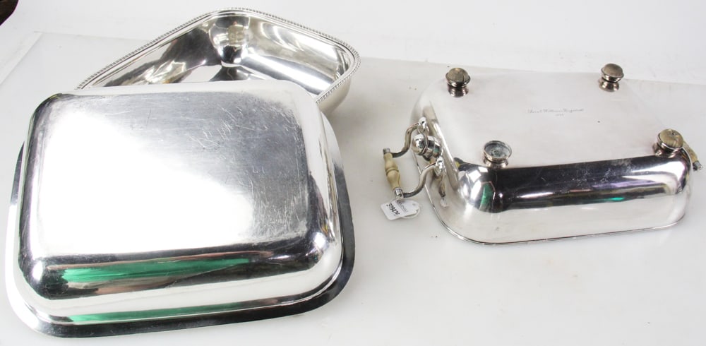 Three-piece Silver-on-Copper Serving Dish - 10
