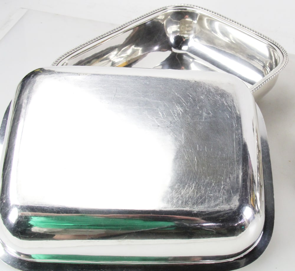 Three-piece Silver-on-Copper Serving Dish - 11