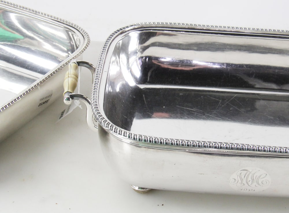 Three-piece Silver-on-Copper Serving Dish - 8