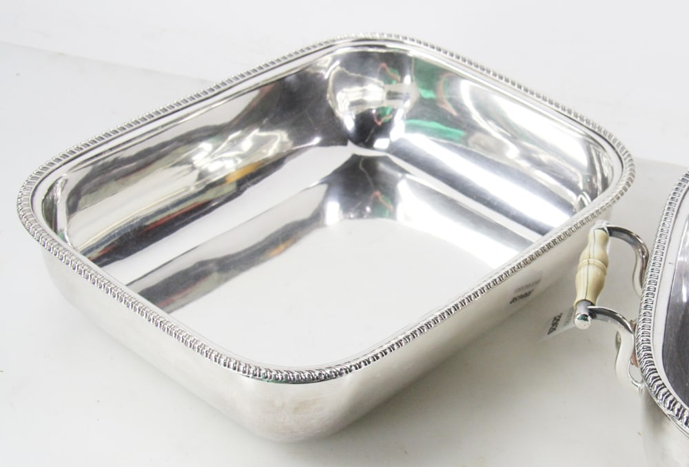 Three-piece Silver-on-Copper Serving Dish - 9