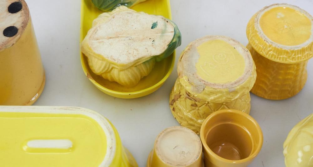 Yellow Glazed Pottery Planters - 14