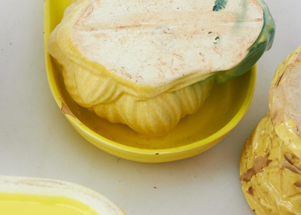 Yellow Glazed Pottery Planters - 16
