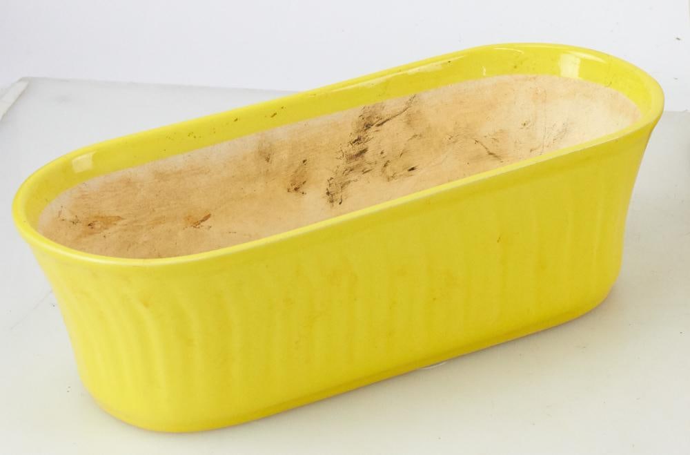 Yellow Glazed Pottery Planters - 3