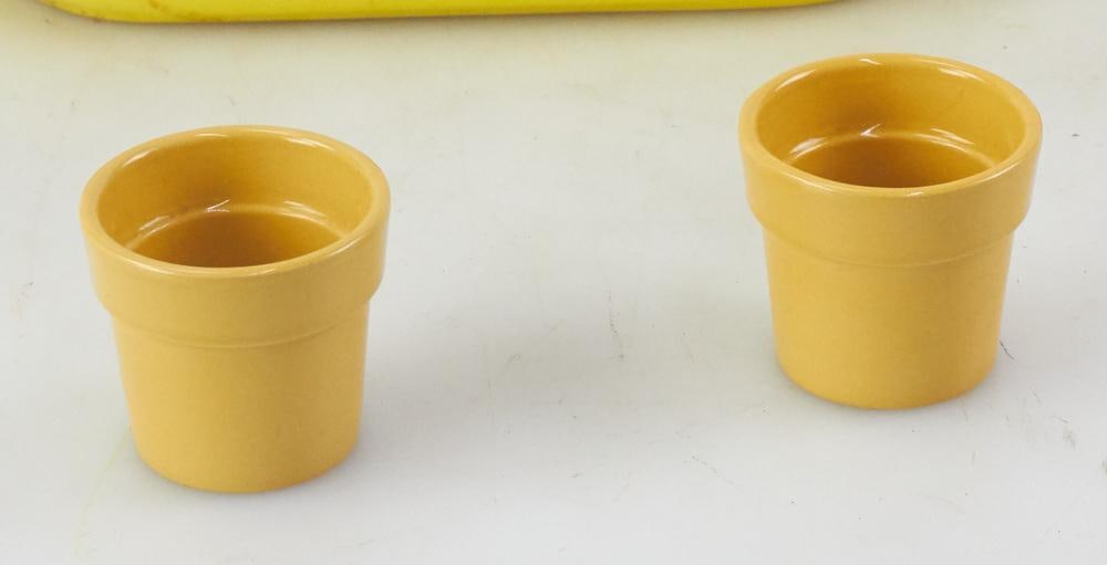 Yellow Glazed Pottery Planters - 6