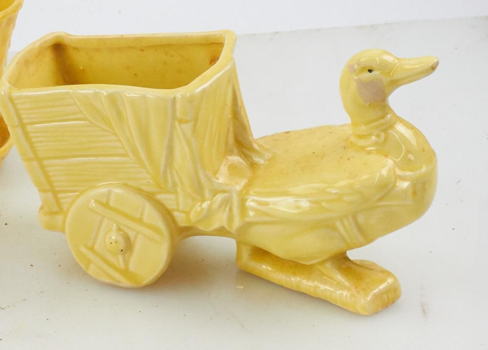Yellow Glazed Pottery Planters - 9