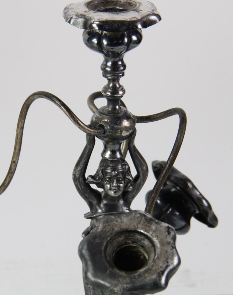 Three Silverplate Candelabra - 6