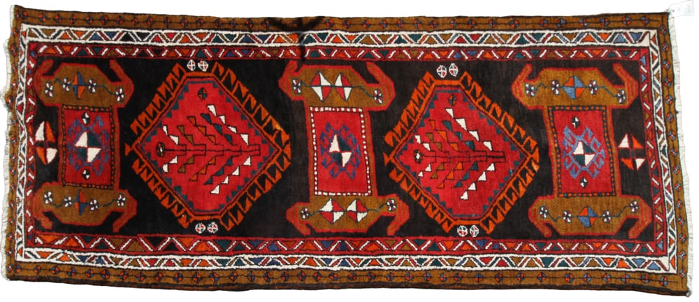 Persian Kurdish Tribal Rug: Persian Kurdish tribal rug, 10' 5" x 3' 9". Provenance: Dunbarton, New Hampshire collection.