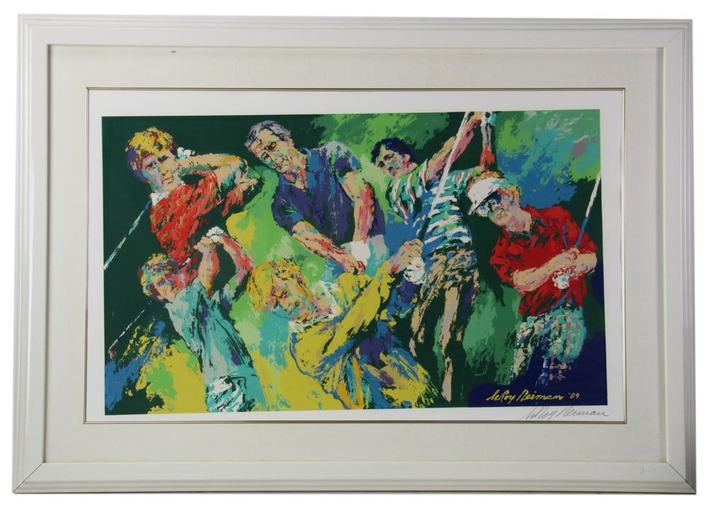 Leroy Neiman, "Golf Winners", Ltd Edition Serigraph: Leroy Neiman (American, 1912-2012), "Golf Winners", featuring Jack Nicklaus and Arnold Palmer, serigraph, limited edition of 500, signed L/R , 22" x 31" (image), framed 31" x 43". Provenance: Lasky Fa