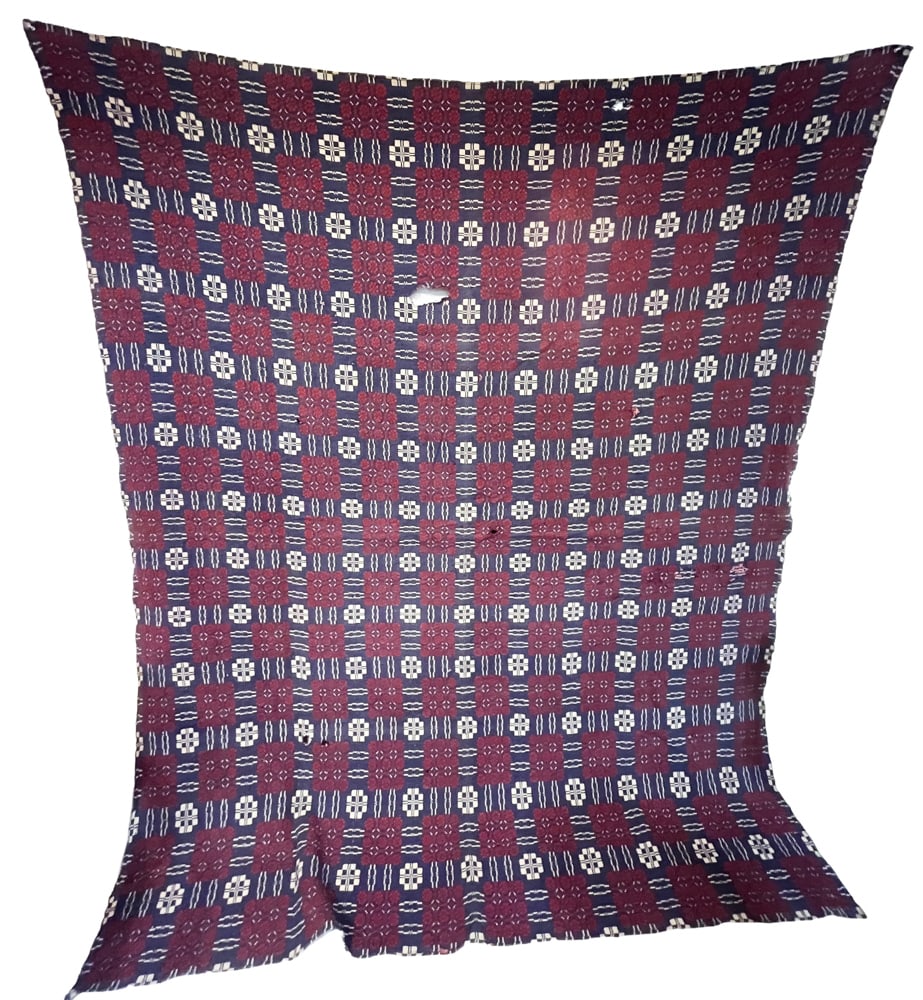 Antique Woven Wool Coverlet (1 of 8)
