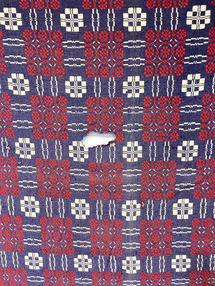 Antique Woven Wool Coverlet - 2