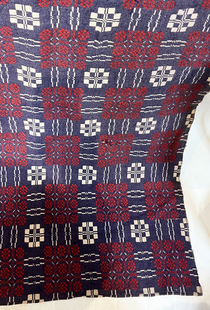 Antique Woven Wool Coverlet - 6