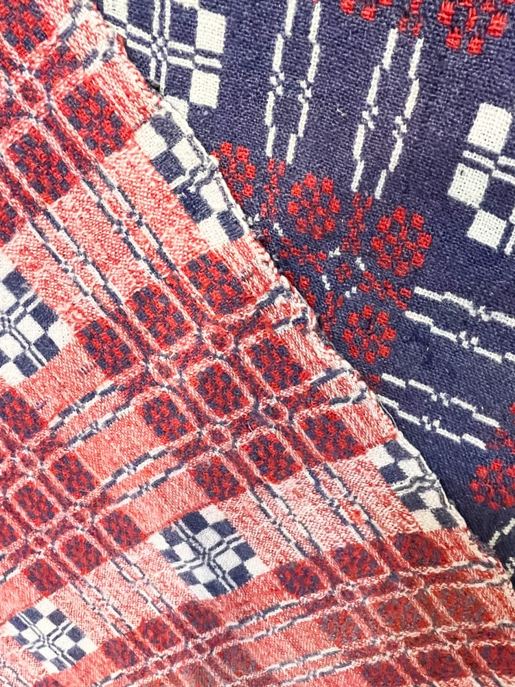 Antique Woven Wool Coverlet - 8