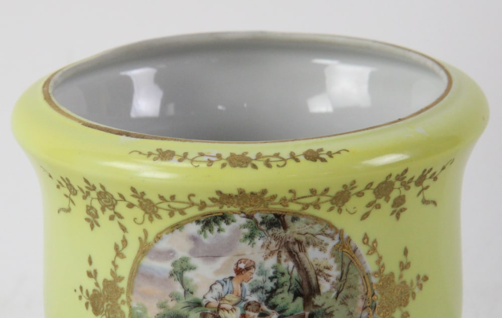 French Cachepot with Hand-Painted Rondels - 2