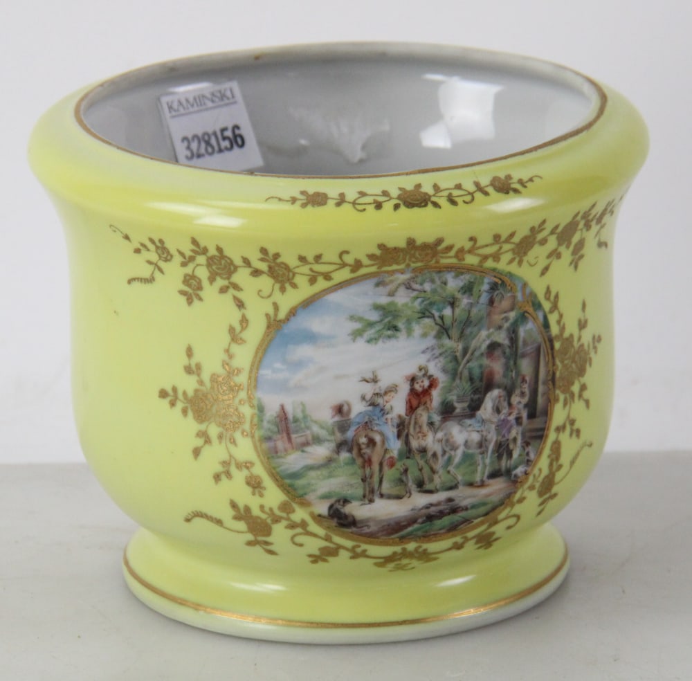 French Cachepot with Hand-Painted Rondels - 5