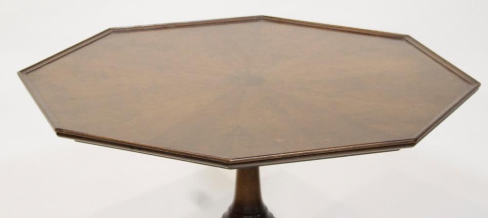 20thC Georgian-style Burl Walnut Hexagonal Stand - 2