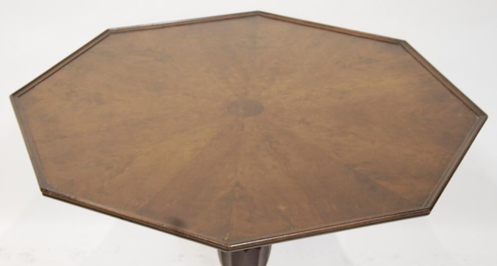 20thC Georgian-style Burl Walnut Hexagonal Stand - 4