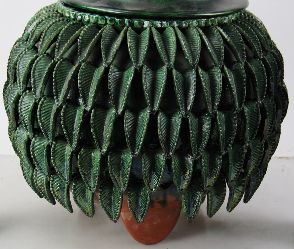 Ceramic Pineapple Vessel, Mexico, Cherub Candlesticks - 6
