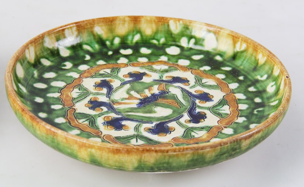 Tang Dynasty Style Plate: Tang Dynasty style plate, 10" W x 1 3/4". Provenance: Weston, Massachusetts collection.