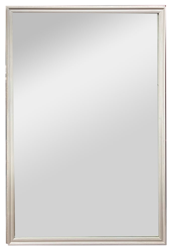 Large White-Painted Framed Wall Mirror: Large white-painted framed wall mirror, 58" x 39". Provenance: Cambridge, Massachusetts collection.