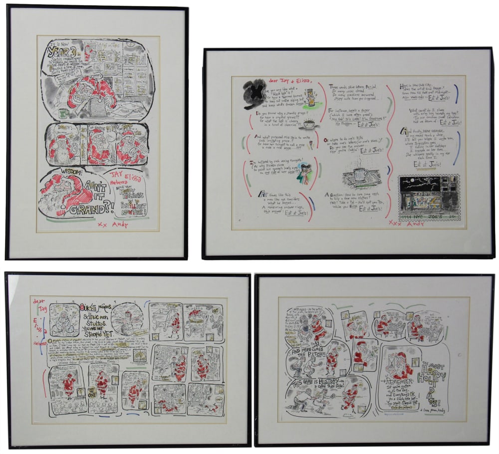 Colored Prints, Santa Claus, New York Images: Colored prints, Santa Claus, New York images, group of (4), framed 16" x 21". Provenance: From a private Boston art collection.