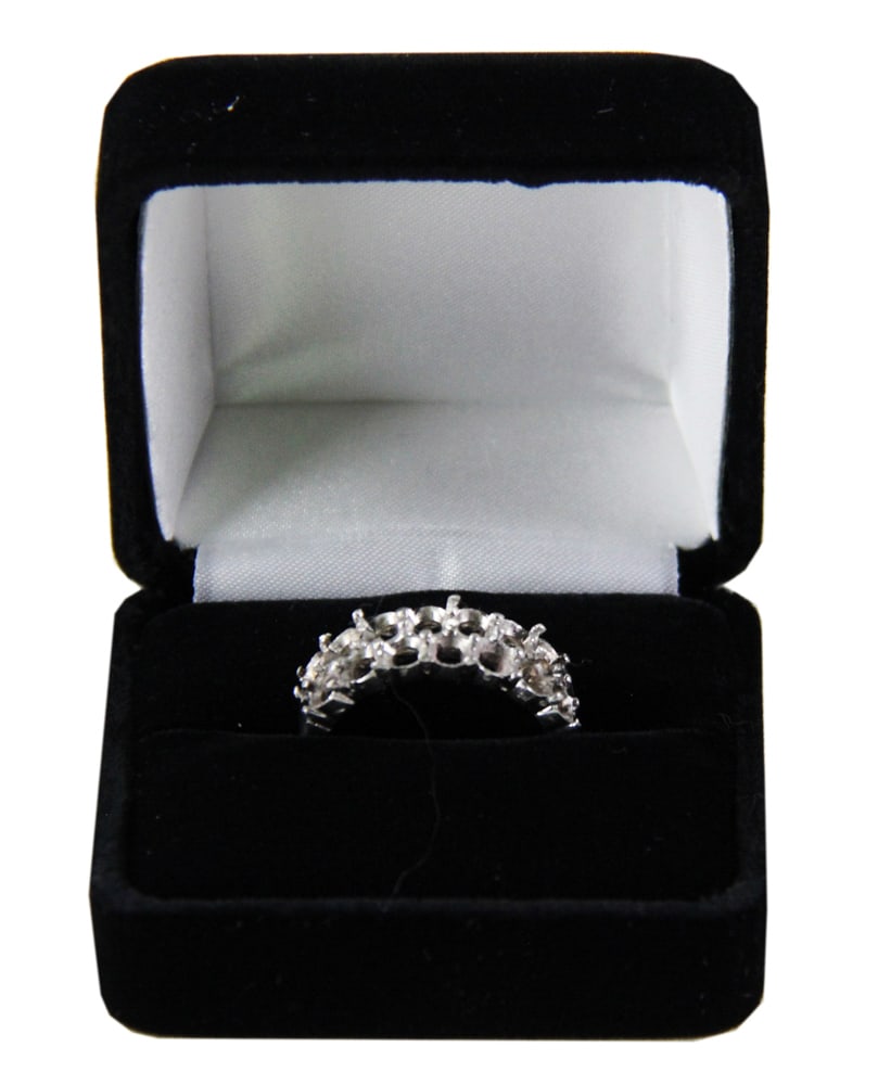 Ladies' Platinum Ring Setting: Ladies' platinum ring setting, size 8. Approximately 11.70 grams. Provenance: Mashpee, Massachusetts collection. PLEASE NOTE: payment for silver, gold, jewelry, and coins must be made via wire transfe