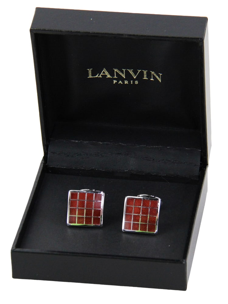 Lanvin Paris Sterling Cufflinks: Lanvin Paris sterling cufflinks. Provenance: Mashpee, Massachusetts collection.