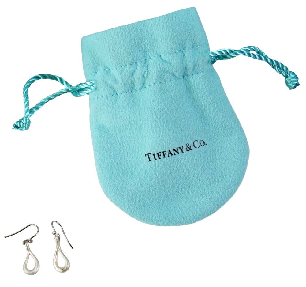 Tiffany Elsa Peretti Silver Earrings: Tiffany Elsa Peretti silver earrings. Provenance: Mashpee, Massachusetts collection.